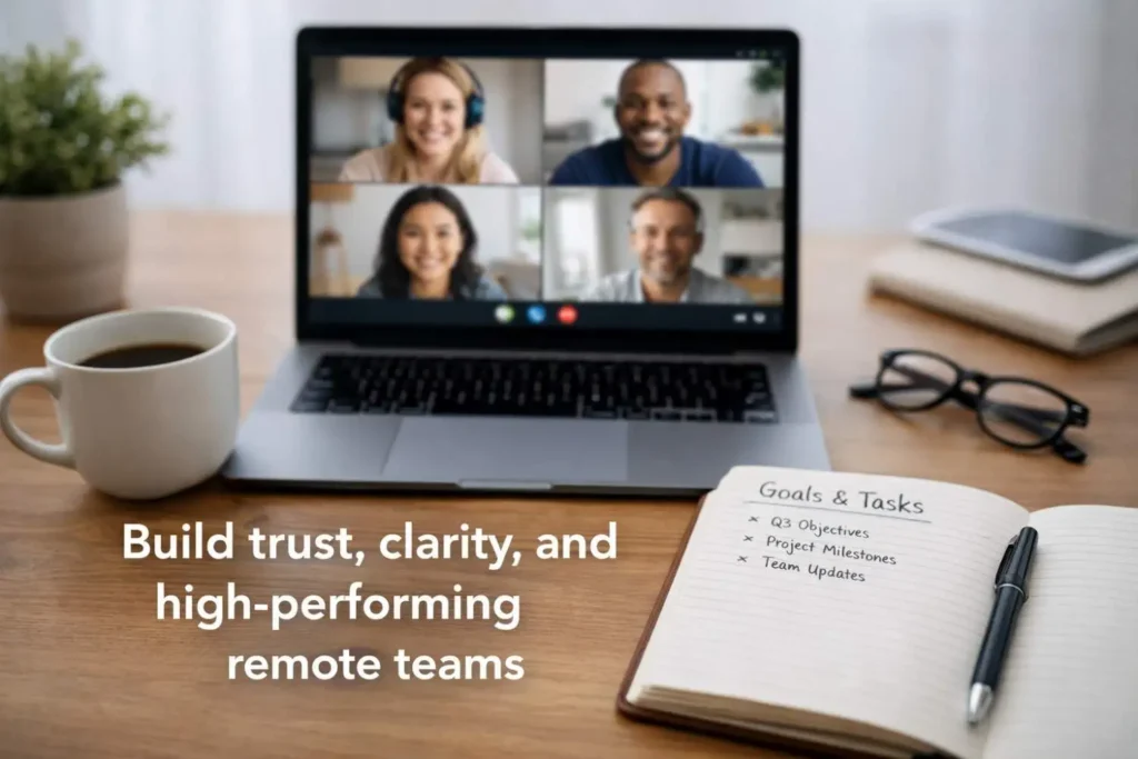 Leadership Strategies for Remote Teams That Actually Work 1 people in meeting online